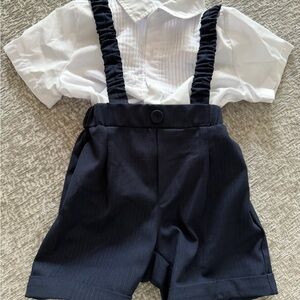 White Pintuck Collar Short-Sleeve Shirt - Kids Matching Sets